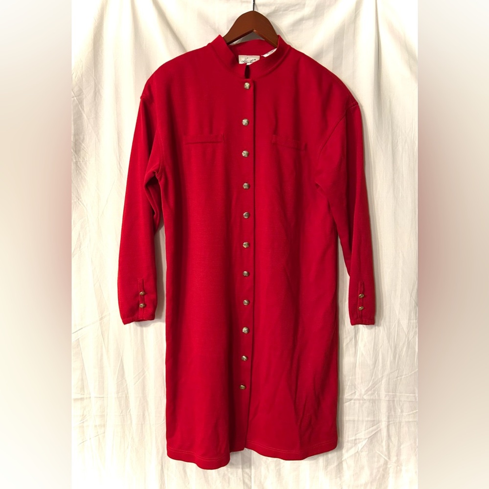 Vintage Kathie Lee Red Button-Up Cardigan